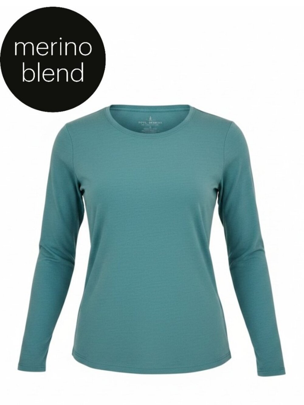 ROYAL ROBBINS merino blend long sleeve base layer aqua size small
